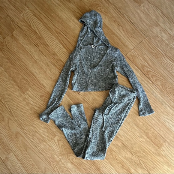 Fashion Nova Other - Fashion Nova Gray Ribbed Lounge Wear Set Small